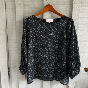 LOFT Black Polka Dot Women's Top